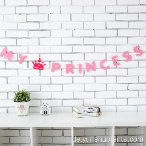 Prinzessin Filzschnur Wandbehang Geburtstagsschmuck